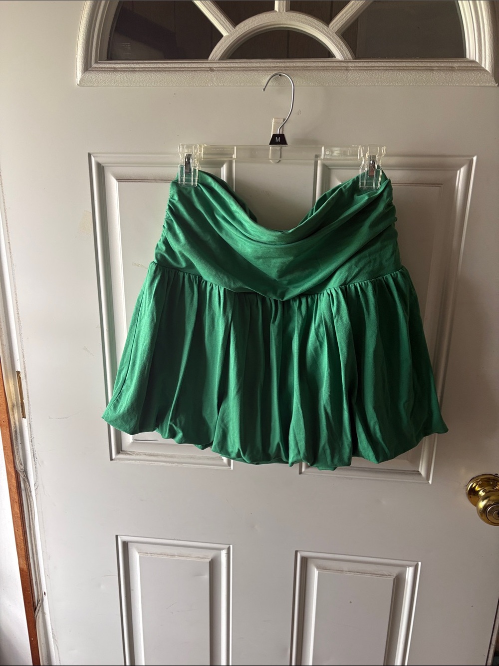 LOFT Emerald Green Draped Waist Skater Skirt